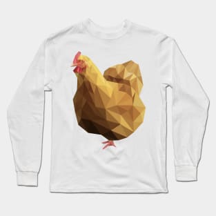 Low Poly Chicken Long Sleeve T-Shirt